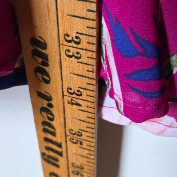 EUC PINK LILY V NECK FLORAL TANK SWING SHORT DRESS SIZE SMALL - Picture 12 of 12